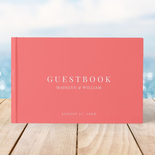 Editable Background Color Modern Classic Wedding Guest Book