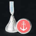 Editable Background Color Monogram Anchor Wedding Hershey®'s Kisses®<br><div class="desc">Editable Background Color Monogram Anchor Wedding Hershey Kisses features an anchor in white against an editable background color; to change it from coral to the color of your choice, click the customize button. Perfect for weddings, engagement parties or anniversary parties. Personalize it by replacing the placeholder text with your details....</div>