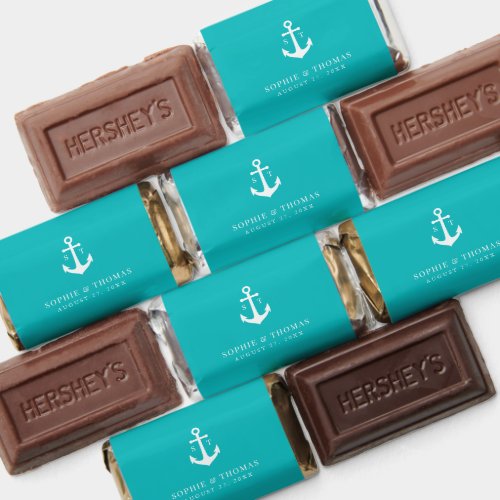 Editable Background Color Monogram Anchor Wedding Hersheys Miniatures