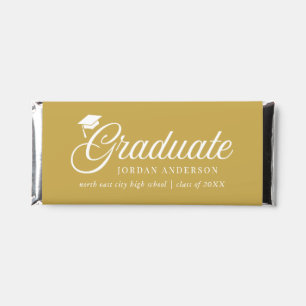 Editable Background Color Mortarboard Graduate Hershey Bar Favors