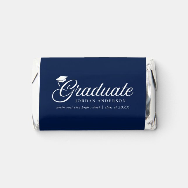 Editable Background Color Mortarboard Graduate Hershey's Miniatures (Front)