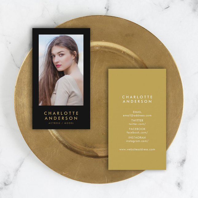 Editable Background Color Profile Headshot Photo Business Card (Creator Uploaded)