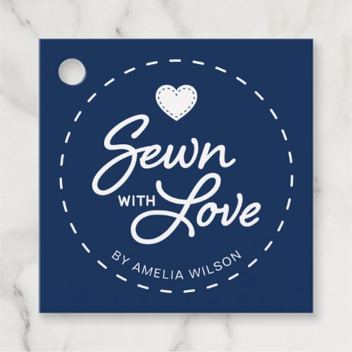 EDITABLE Background Color Sewn with Love Tag