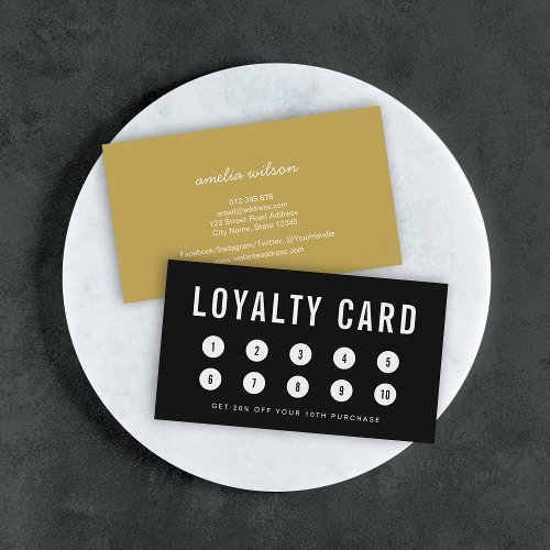 Editable Background Color Simple Loyalty Card