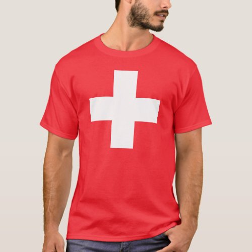 Editable background Color The Flag of Switzerland T_Shirt