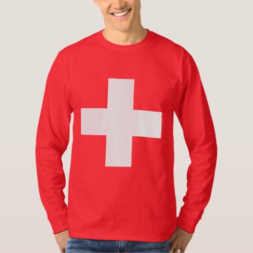 Editable background Color The Flag of Switzerland T_Shirt