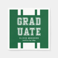 Editable Background Color Varsity Graduate Napkin