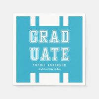 Editable Background Color Varsity Graduate Napkin