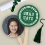 Editable Background Color Varsity Graduate Photo Hand Fan