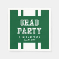 Editable Background Color Varsity Graduation Party Napkin