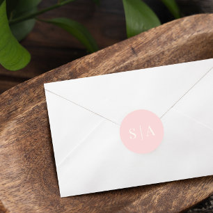 Editable Background Color Wedding Monogram Classic Round Sticker