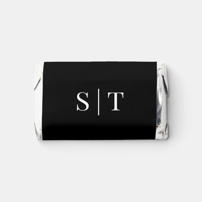 Editable Background Color Wedding Monogram Hershey's Miniatures (Front)