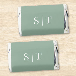 Editable Background Color Wedding Monogram Hershey's Miniatures