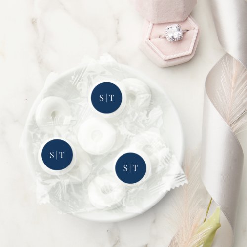 Editable Background Color Wedding Monogram Life Saver Mints