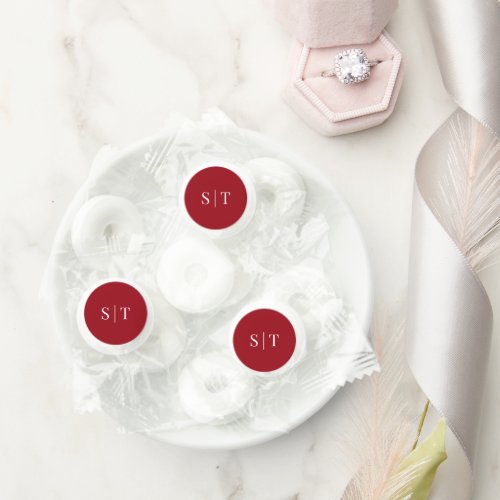 Editable Background Color Wedding Monogram Life Saver Mints