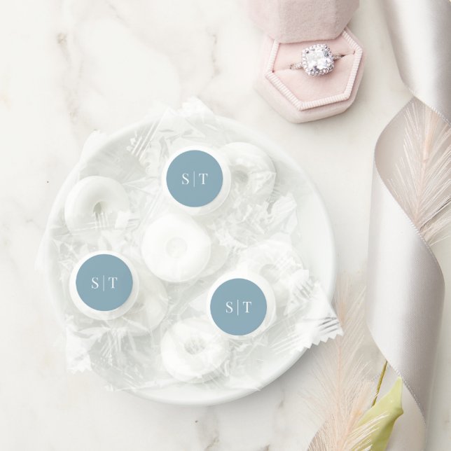 Editable Background Color Wedding Monogram Life Saver® Mints (Wedding)