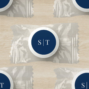 Editable Background Color Wedding Monogram Life Saver® Mints