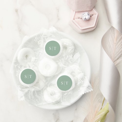 Editable Background Color Wedding Monogram Life Saver Mints