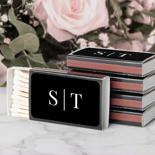Editable Background Color Wedding Monogram Matchboxes (Creator Uploaded)