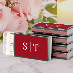 Editable Background Color Wedding Monogram Matchboxes