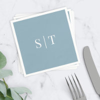 Editable Background Color Wedding Monogram Napkins