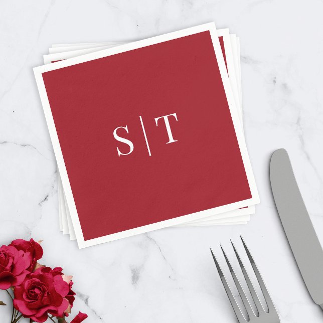Editable Background Color Wedding Monogram Napkins (Creator Uploaded)
