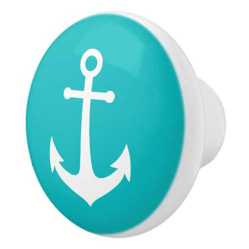 Editable Background Color White Anchor Ceramic Knob