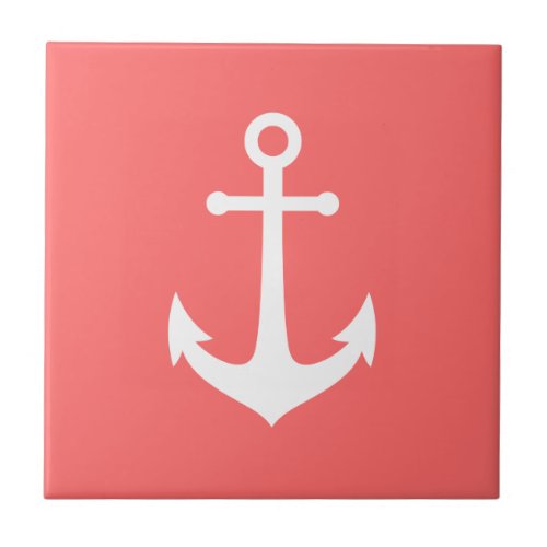 Editable Background Color White Anchor Ceramic Tile