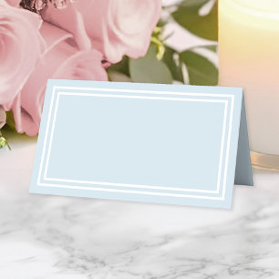 EDITABLE BACKGROUND COLOR with Double White Border Place Card