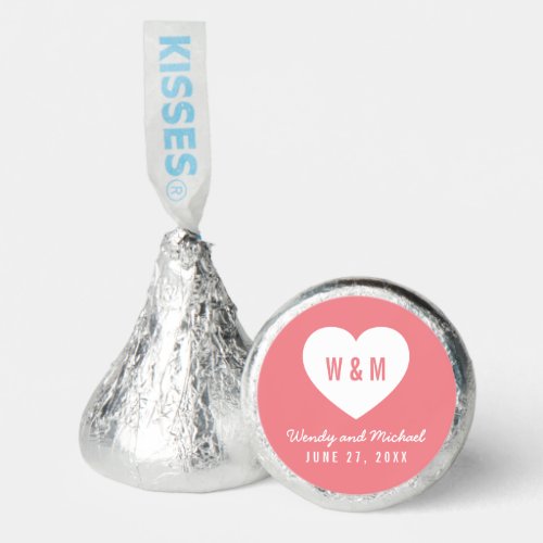 Editable Background Monogram Heart Modern Wedding Hersheys Kisses