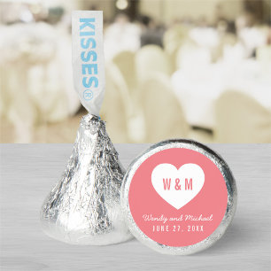 Editable Background Monogram Heart Modern Wedding Hershey®'s Kisses®