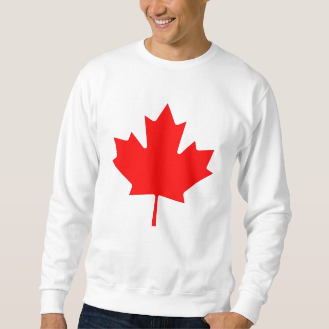 Editable Background Red Canada Maple Leaf Souvenir Sweatshirt (Front)