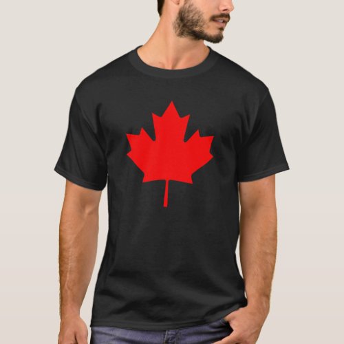 Editable Background Red Canada Maple Leaf Souvenir T_Shirt