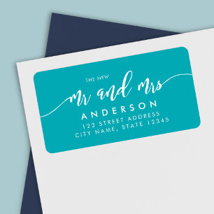 Editable Background Relax Script The New Mr & Mrs Label