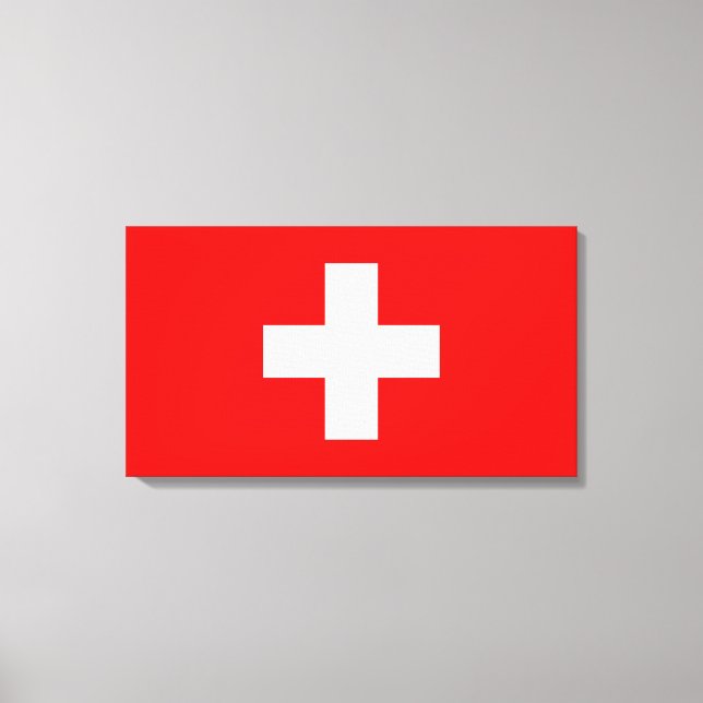 Editable Background, The Flag of Switzerland Canvas Print (Front)