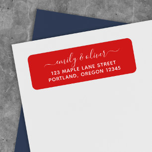 Editable Background Trendy Calligraphy Couple Name Label