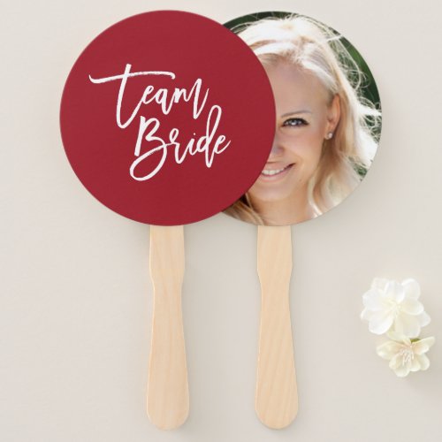 Editable Background White Brush Script Team Bride Hand Fan