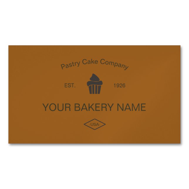 Editable Bakery Business Card Magnet (Front)