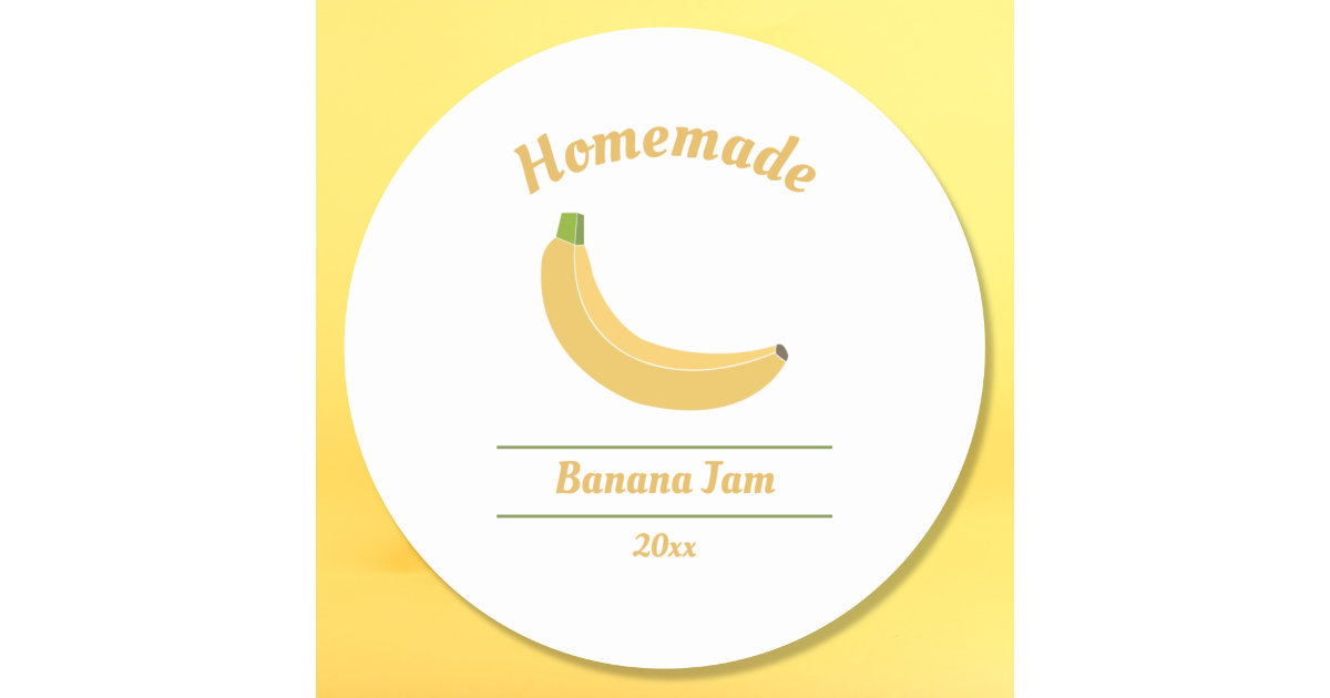 Editable Banana Jam Label Sticker | Zazzle