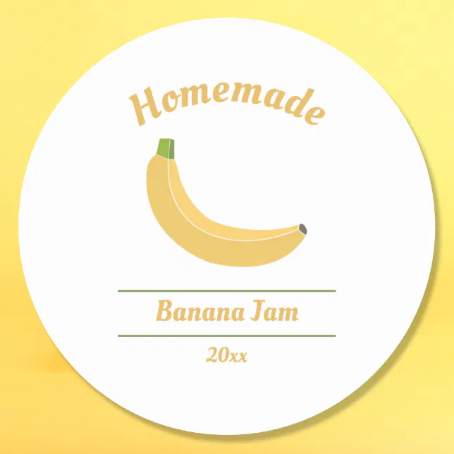 Editable Banana Jam Label Sticker | Zazzle