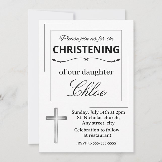 Editable baptism invitation (Front)