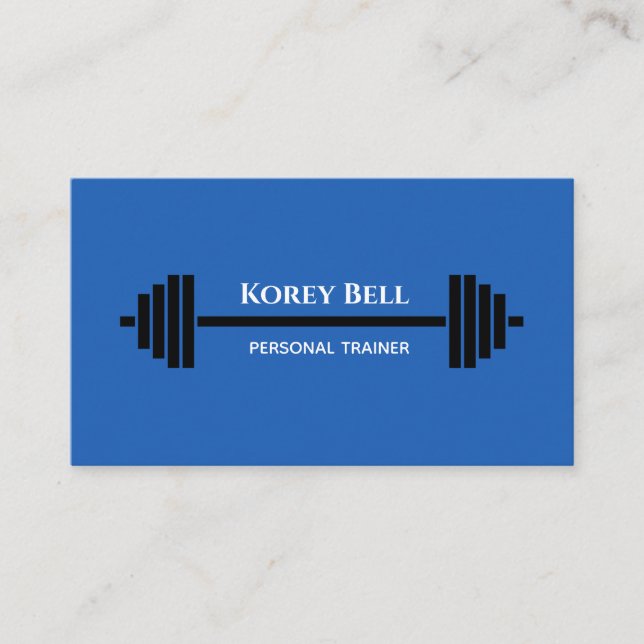 Editable Barbell Personal Trainer Business Card (Front)