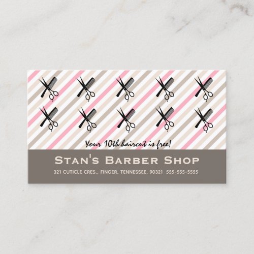 Editable Barber Shop Loyalty Rewards Card