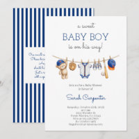 Editable Baseball Baby Shower Boy Invitation