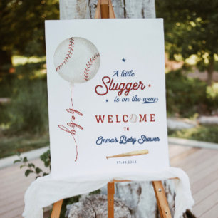 Editable Baseball Baby Shower Welcome Sign A Littl