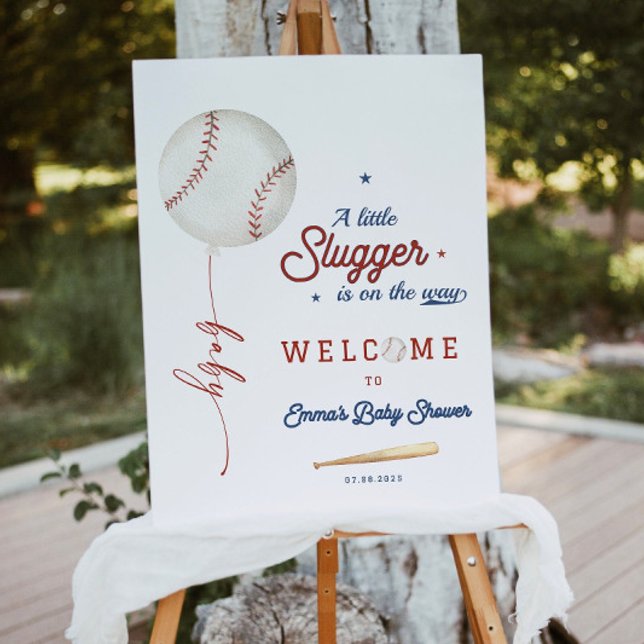 Editable Baseball Baby Shower Welcome Sign A Littl (Creator Uploaded)