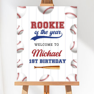 Editable Baseball Birthday Welcome Sign, Baseball  Foam Board
