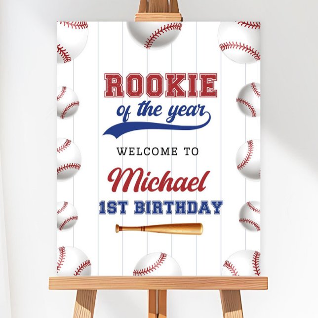 Editable Baseball Birthday Welcome Sign, Baseball  Foam Board (Creator Uploaded)