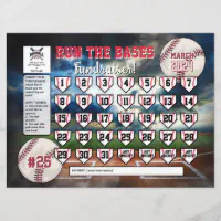 Editable Baseball Calendar Fundraiser Flyer Invitation | Zazzle