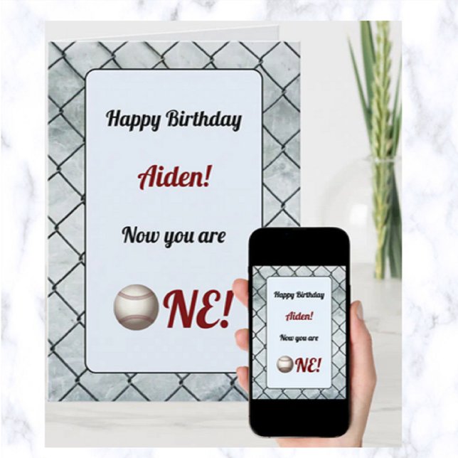 Editable Baseball Now You Are One Birthday Card (Creator Uploaded)